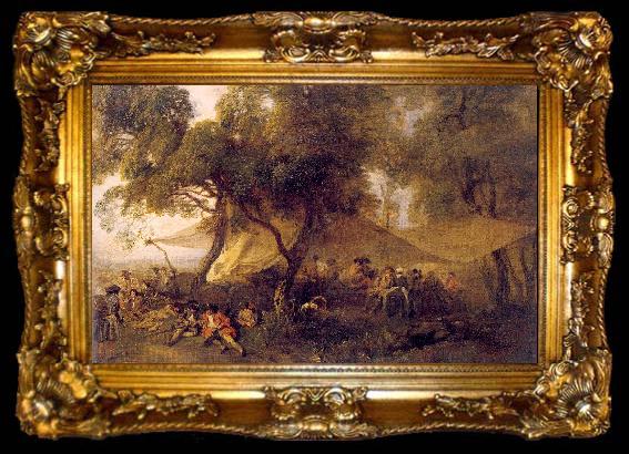 framed  WATTEAU, Antoine Respite from War, ta009-2